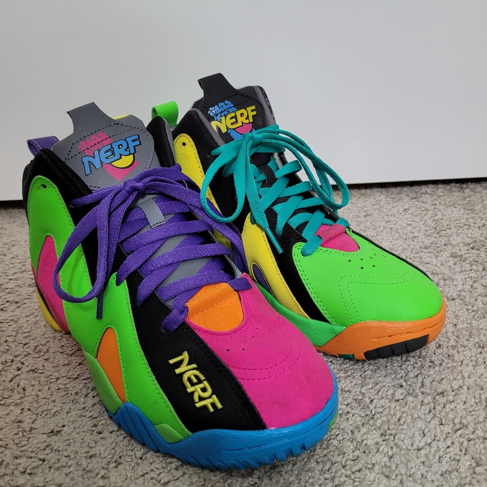 Reebok Kamikaze II Mid NERF  Black Solar Lime Women's Size 8 Men's size 6